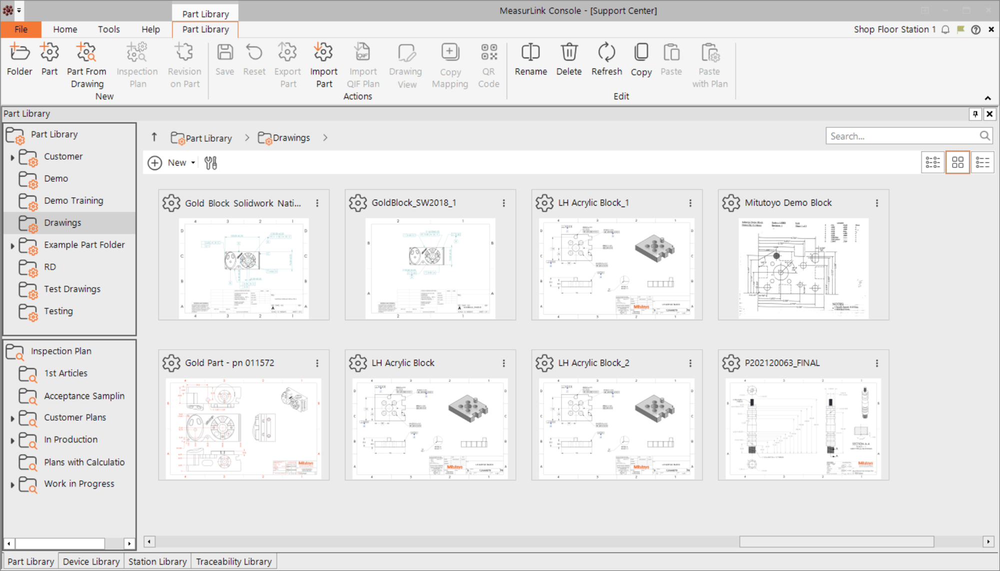 Support center tile view with drawings Support center tile view with drawings